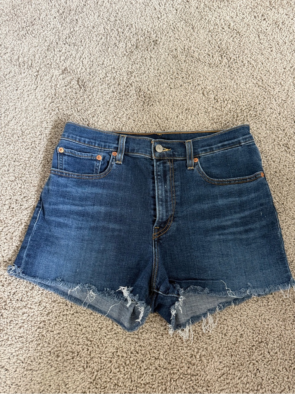 Levi's Dark Blue Denim Cutoff Shorts